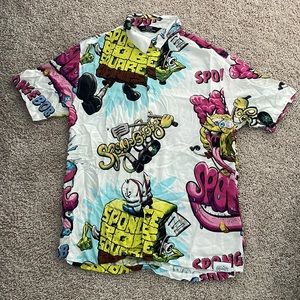 Mens Graphic Button Down